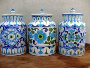 Blue art pottery